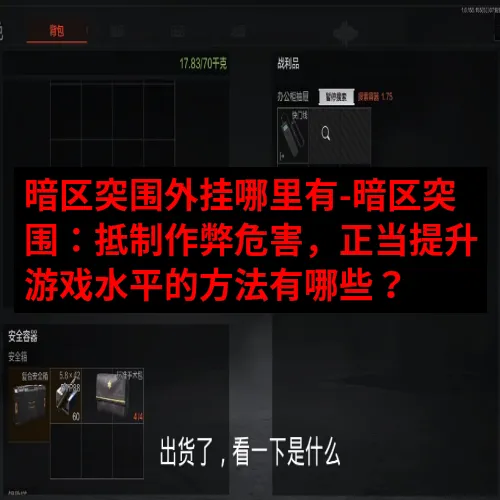 暗区突围外挂哪里有-暗区突围：抵制作弊危害，正当提升游戏水平
